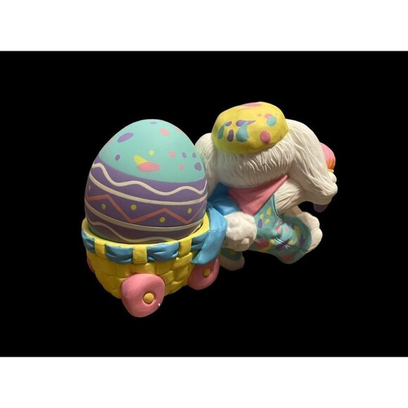 Vintage 1990 Hallmark Crayola Bunny Rabbit Painter Easter Egg Holder Figure - Picture 3 of 8